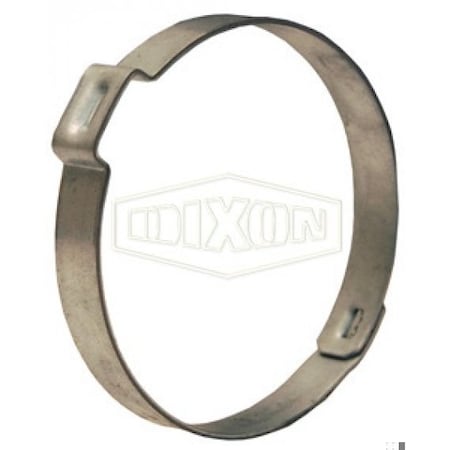 Single Ear Pinch-On Clamp, 1/2 In Nominal, 0.449 Closed Dia X 0.524 Open Dia X 0.03 In Thick, Steel,